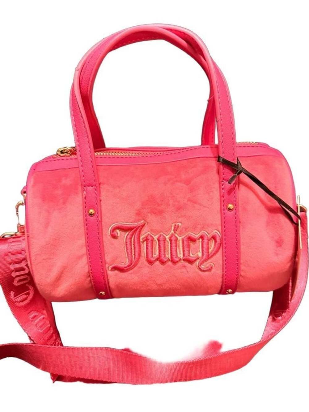 Juicy Couture Velvet Mini Duffle Crossbody Bag Hot Pink NWT